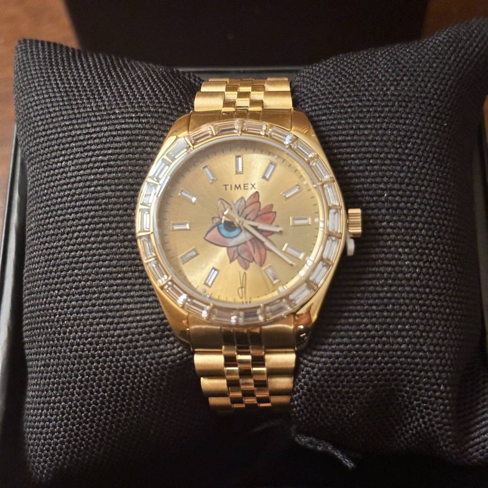 Jacquie Aiche TIMEX X Jacquie Aiche LEGACY GOLD SUNRAY FLOWER TRIBE EYE WATCH